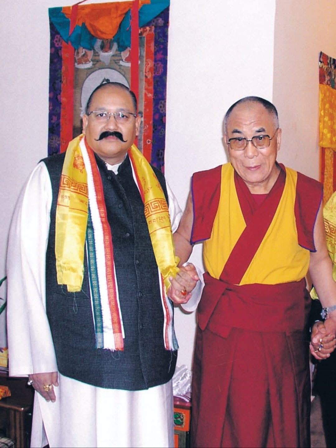 Dalai Lama with Spiritual Guru and Uttarakhand Cabinet Minister, Satpal Maharaj